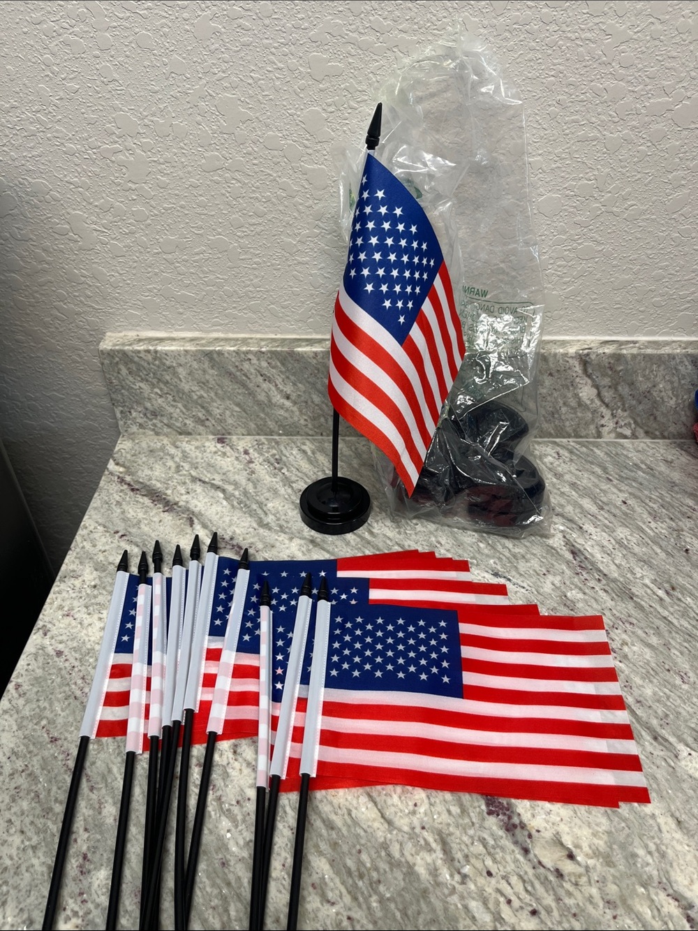 Small American Desk Flags - Red, White & Blue (Set)